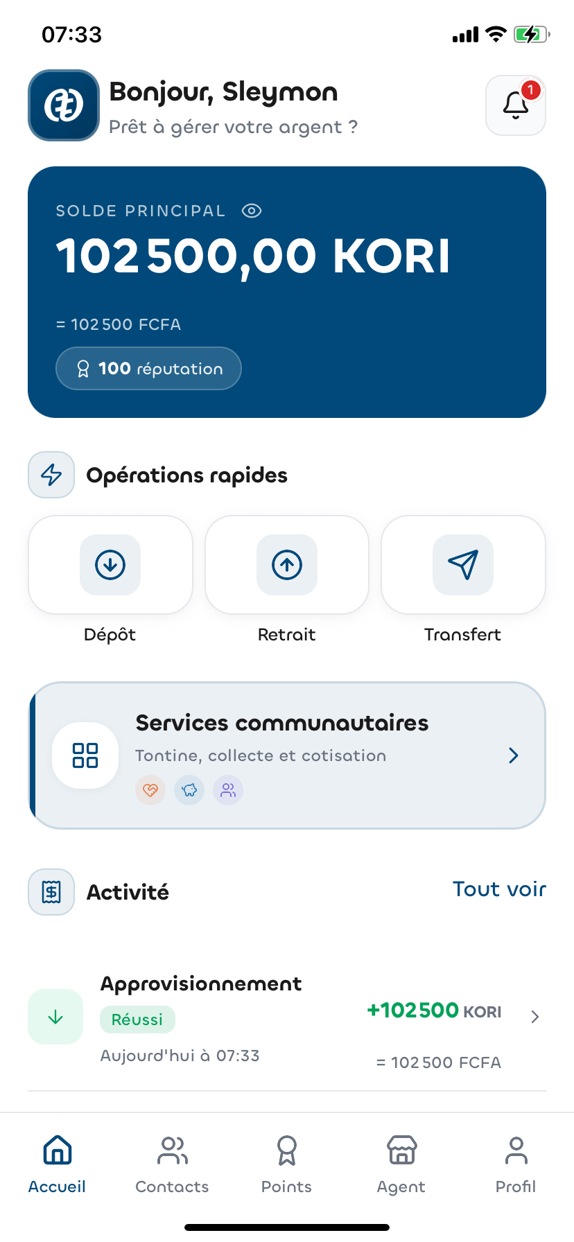 Application KORI WALLET